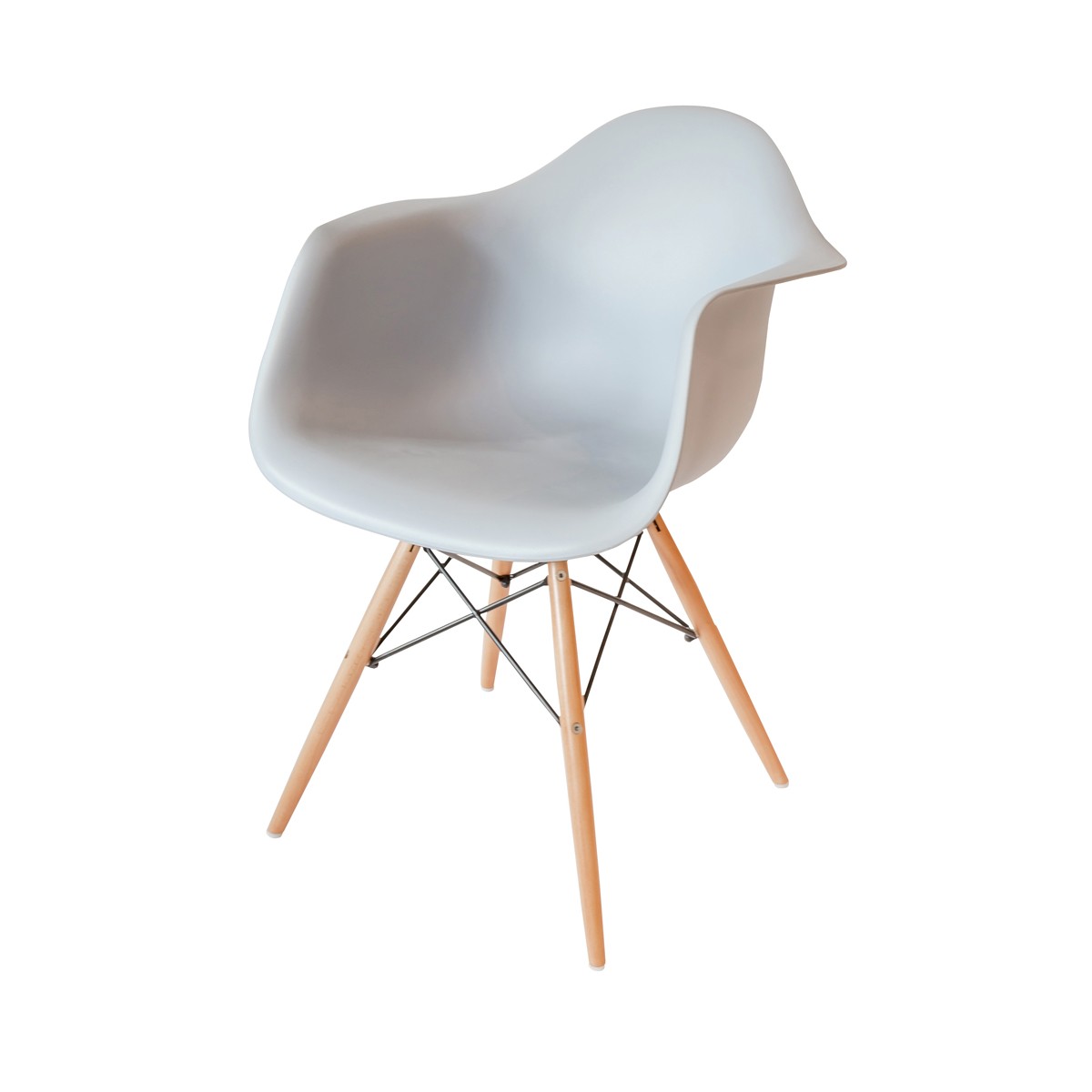 Central  - Light Grey Chair with Beech Wood Legs
